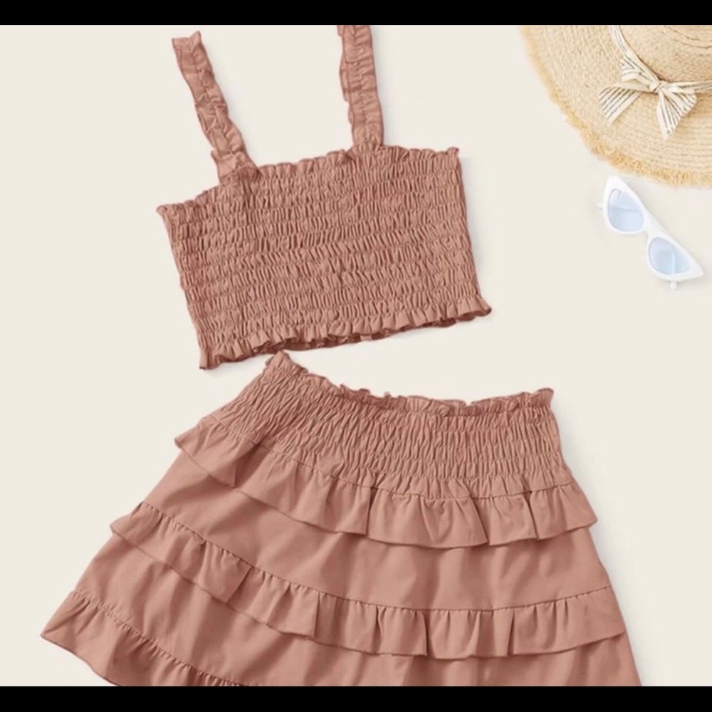 SHEIN Cami Top and Ruffled Skirt 💘